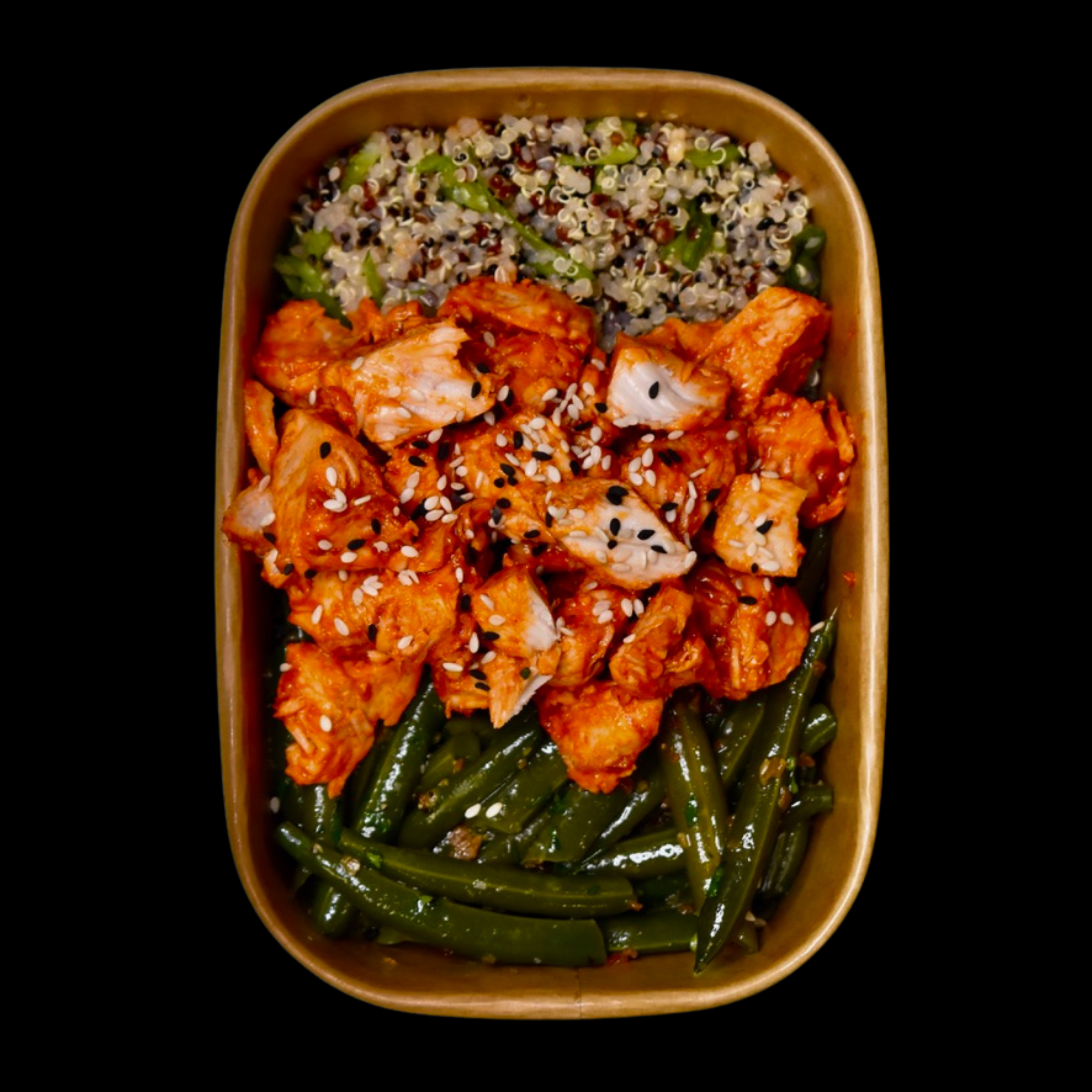 Gochujang Chicken, Scallion Quinoa, Garlic Green Beans
