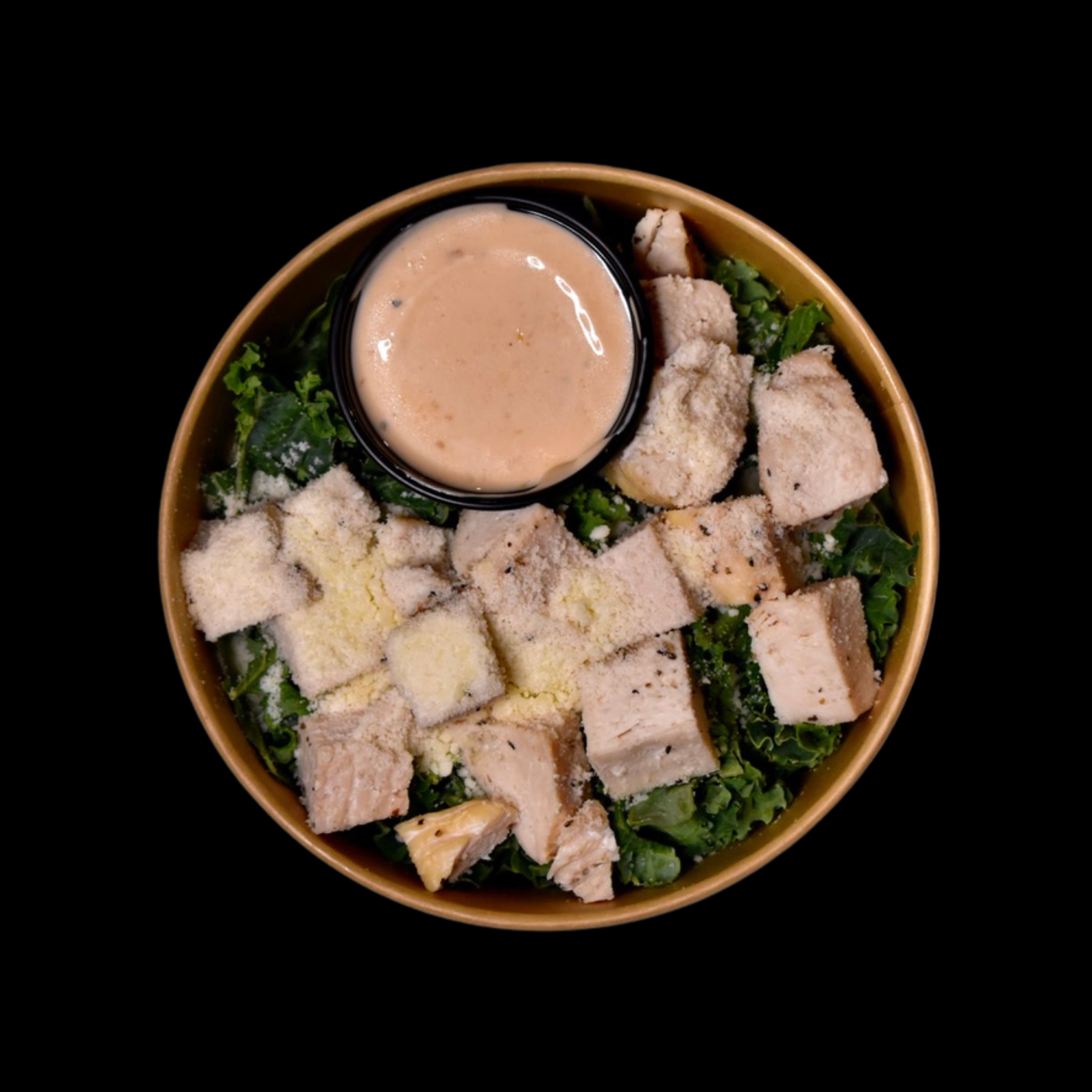 Spicy Chicken Kale Caesar Salad