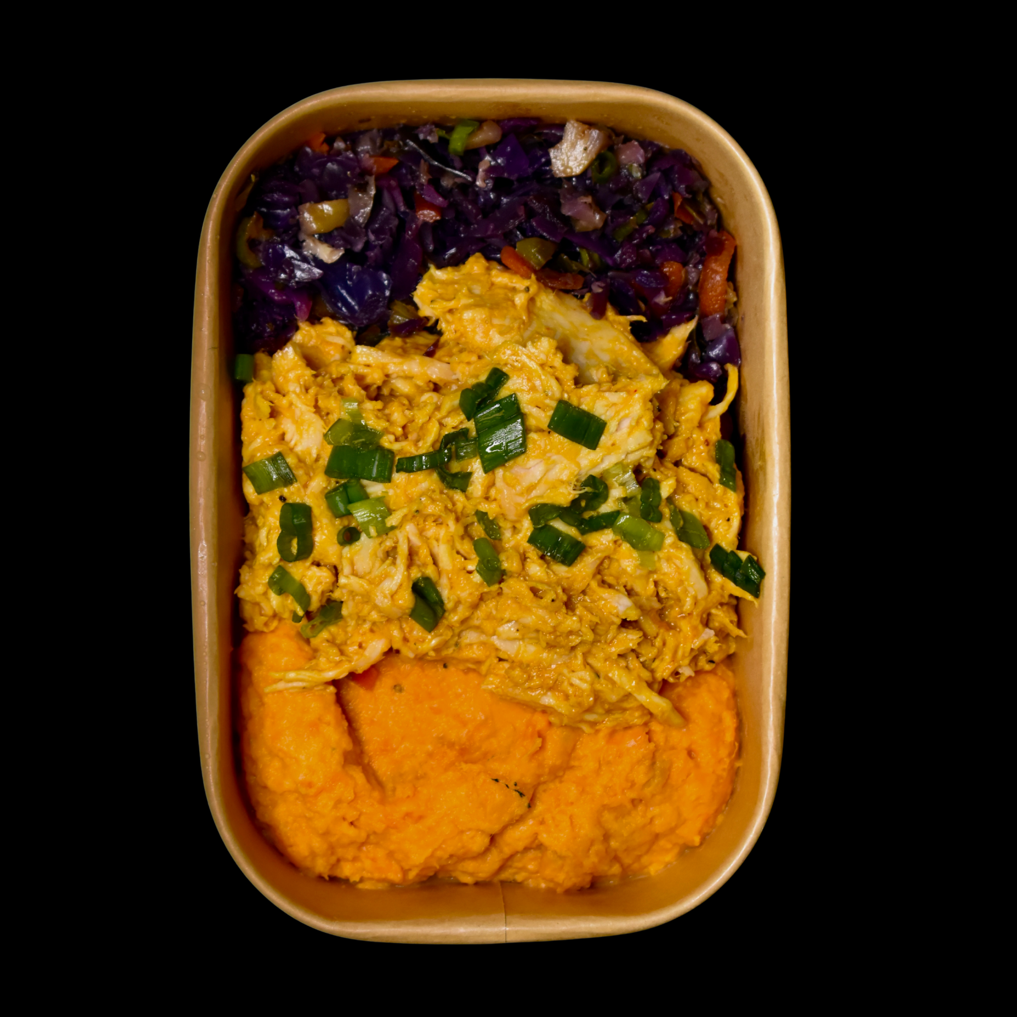 Carolina Gold BBQ Chicken, Miso Butter Mash, Purple Slaw