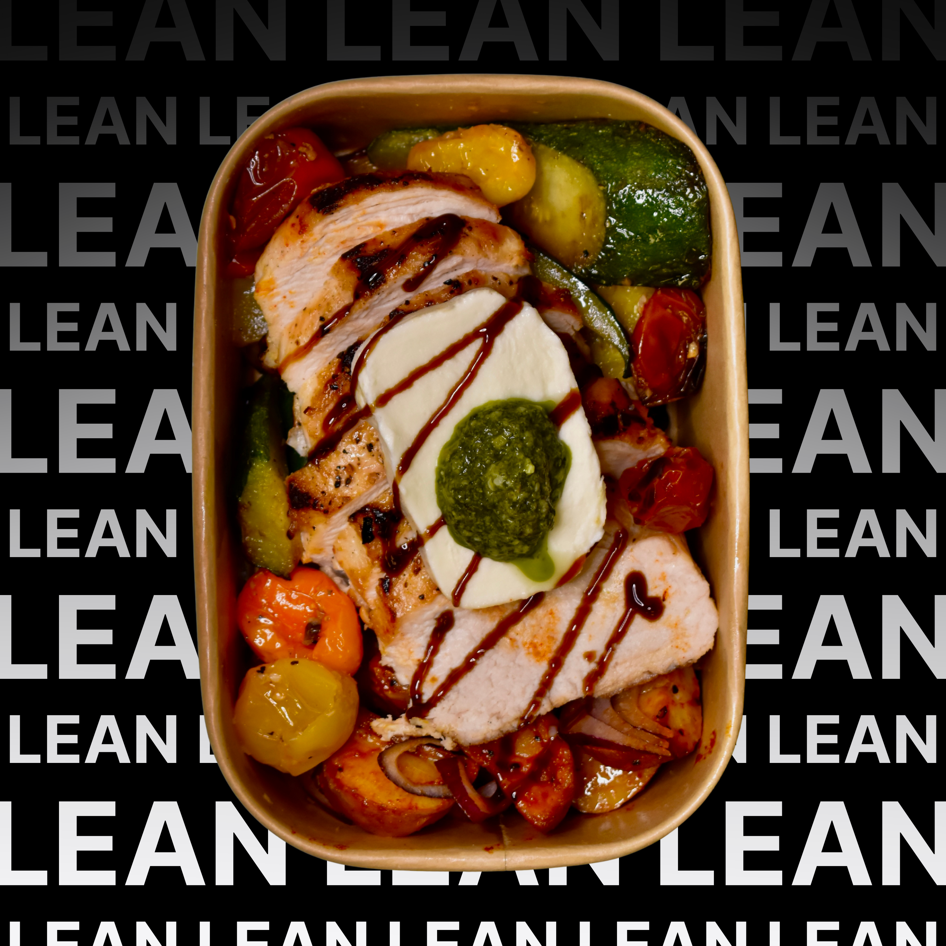 Caprese Chicken, Roasted Potatoes, Squash, & Tomatoes