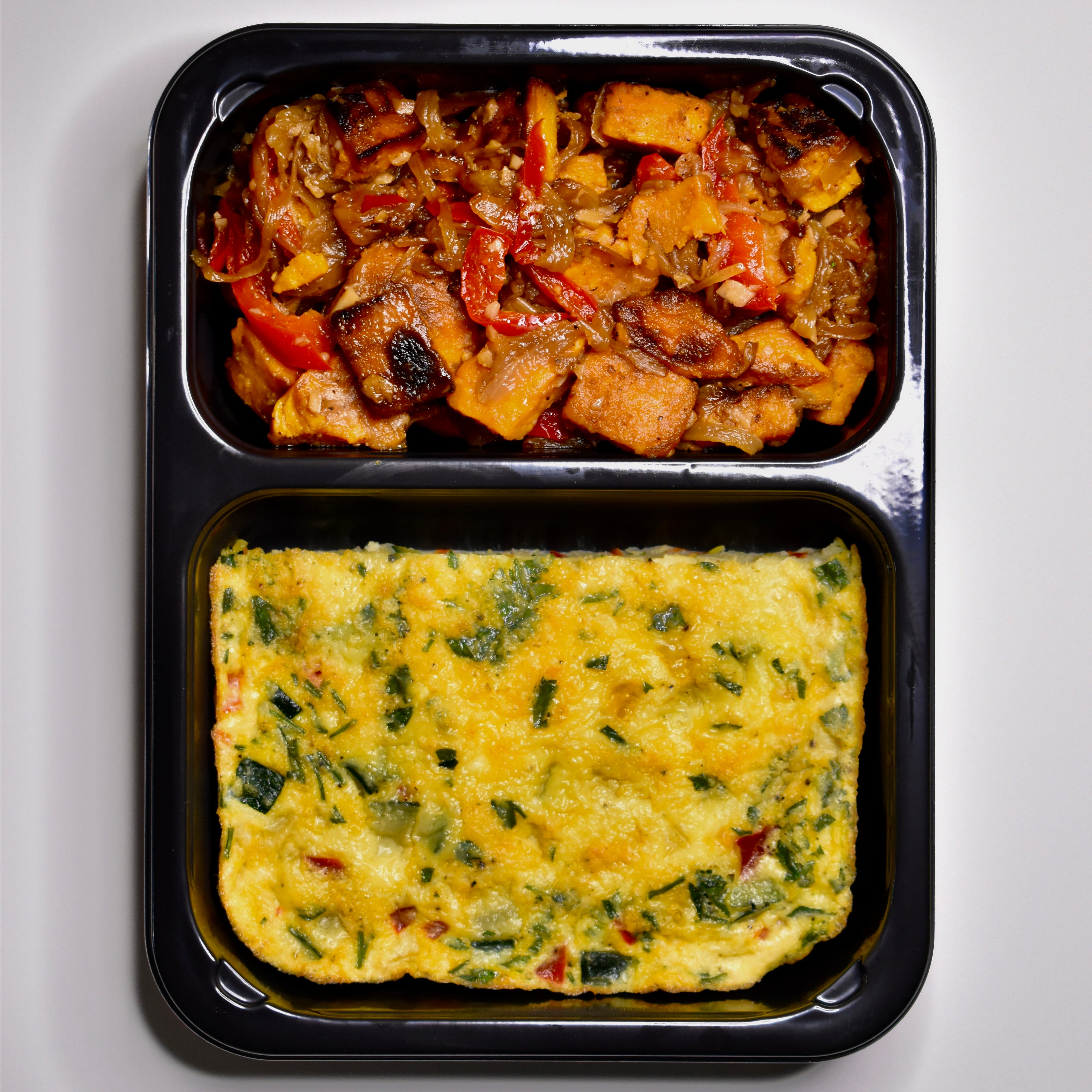 Roasted Vegetable Frittata & Sweet Potato Hash