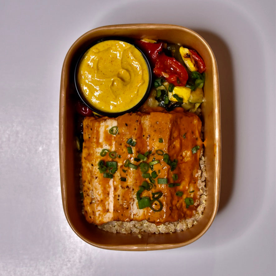 Tofu Tikka Masala, Vegetable Quinoa, Cumin-Turmeric Yogurt