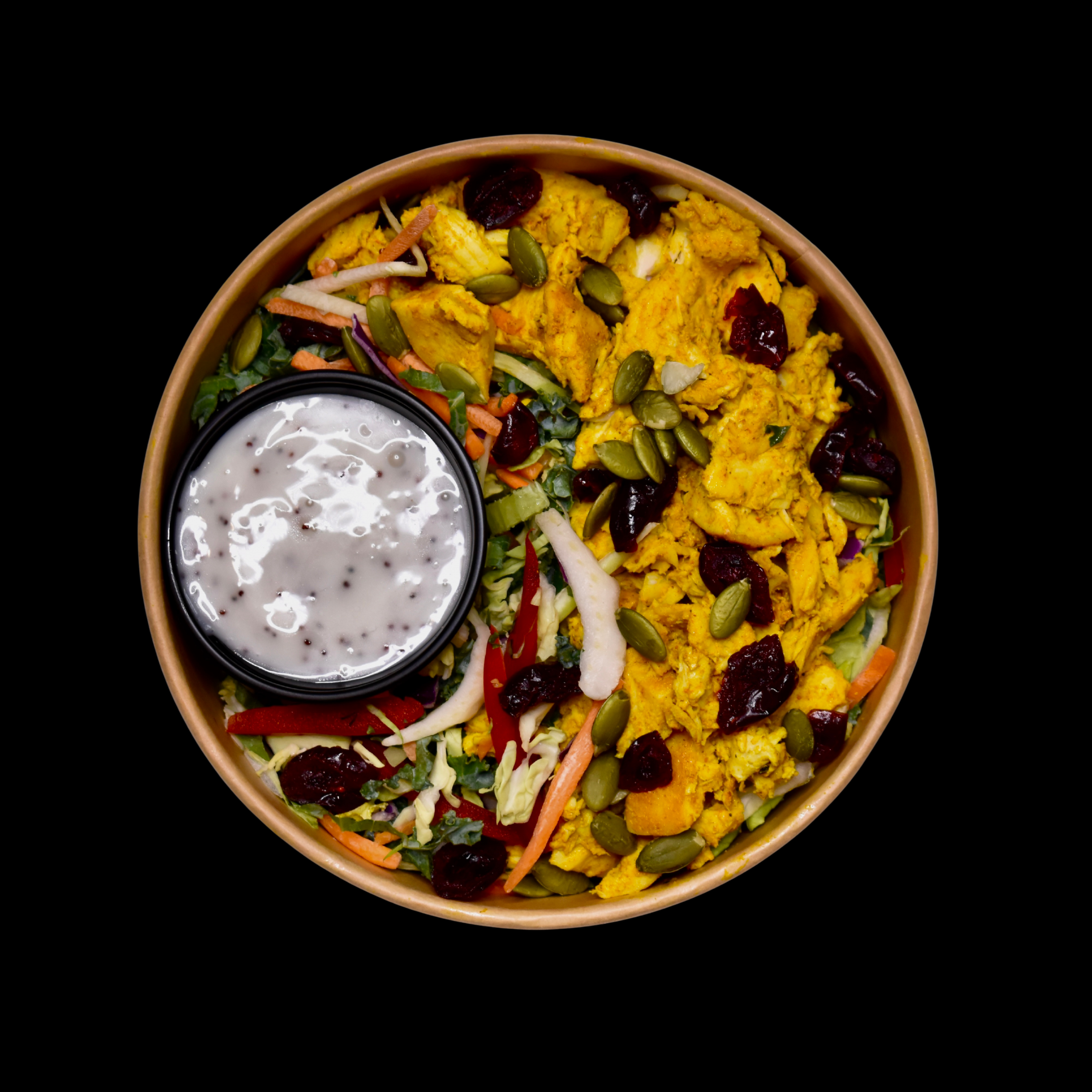 Spring Salad, Yogurt Marinated Chicken, Lemon Poppy Dressing