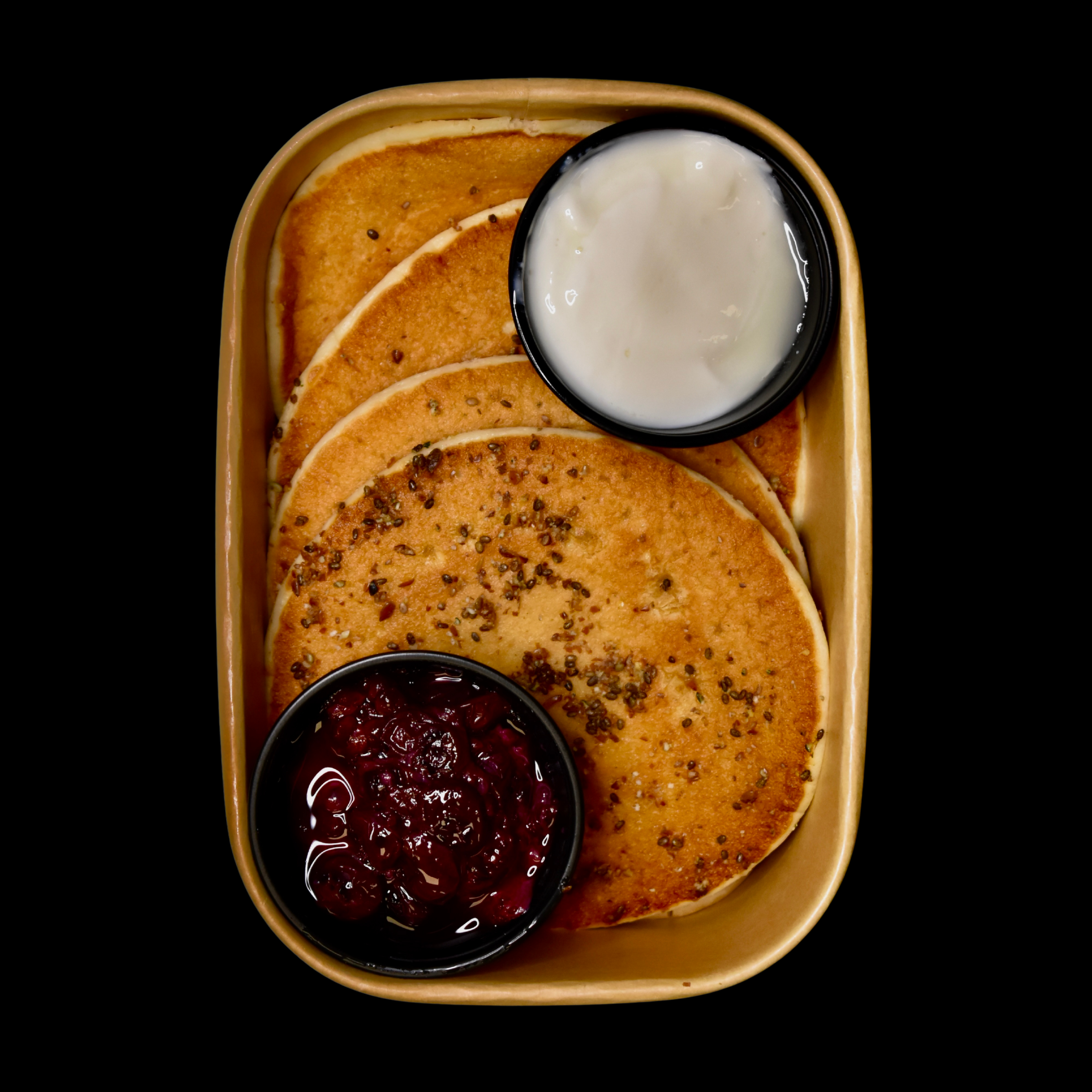Protein Pancakes with Berries & Honey-Lemon Yogurt