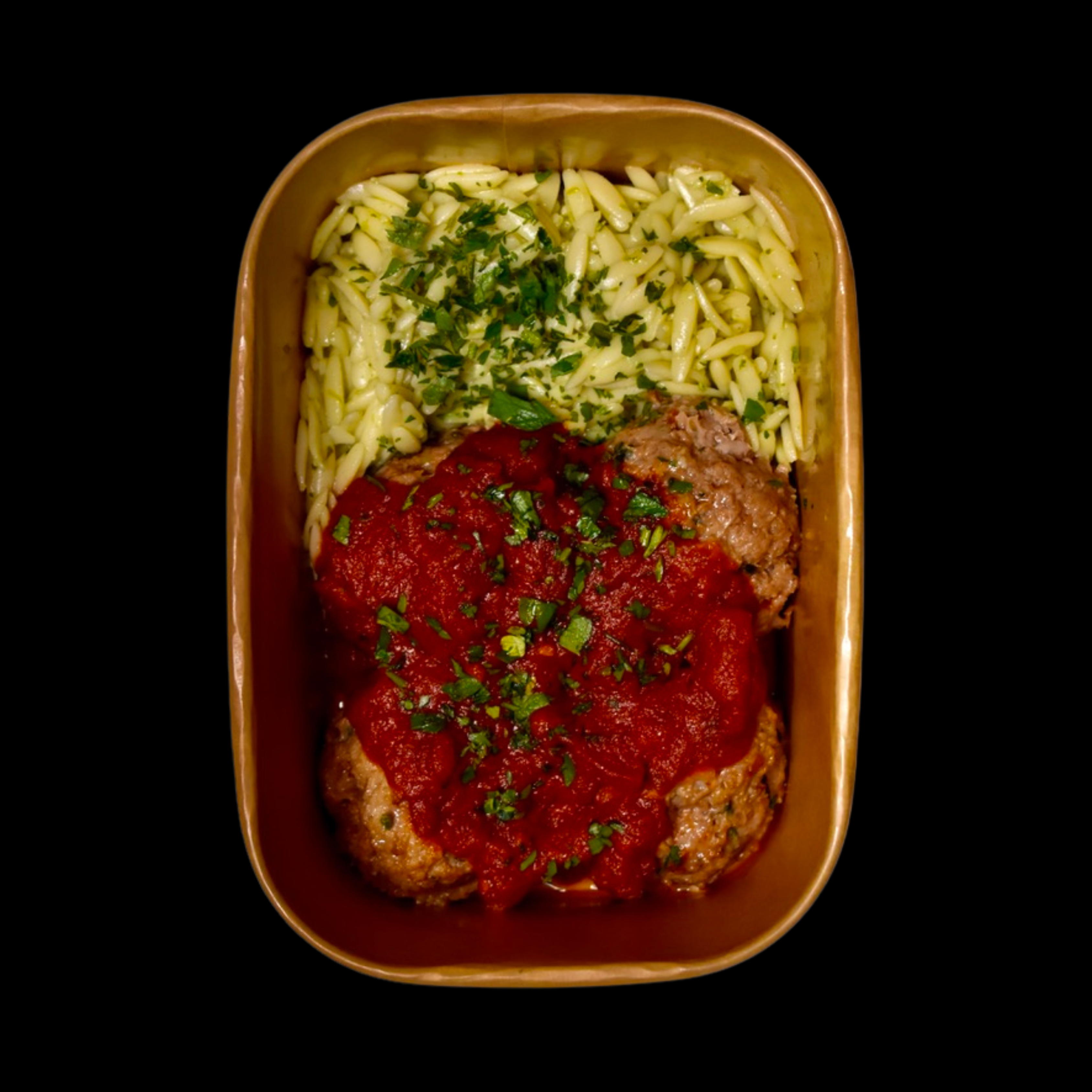 Sun Dried Tomato & Spinach Turkey Meatballs, Pesto Orzo