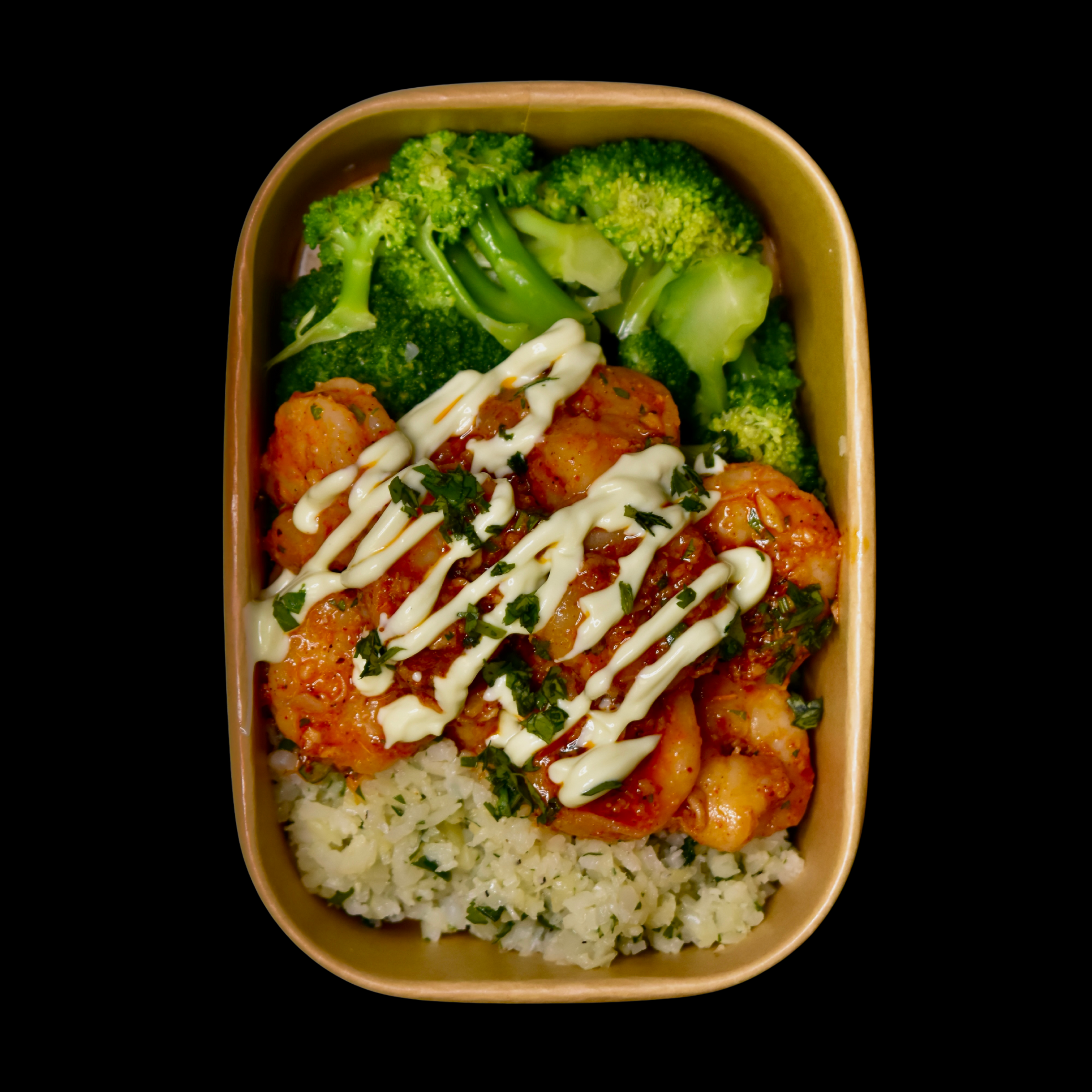Baja Shrimp, Cauliflower Rice, Broccoli