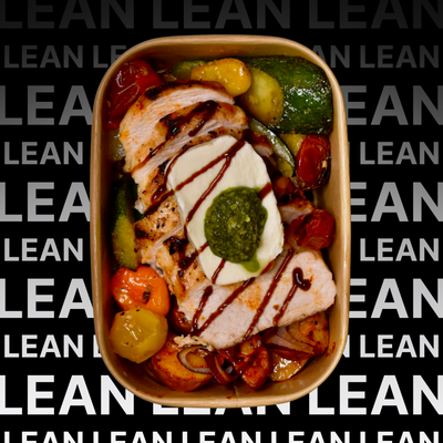Caprese Chicken, Roasted Potatoes, Squash, & Tomatoes