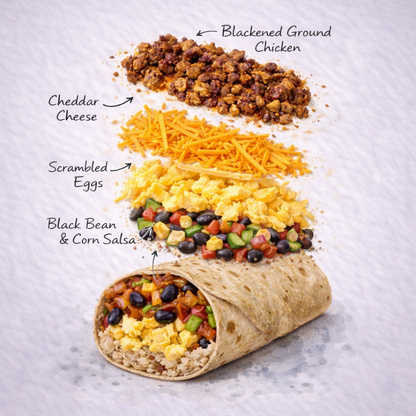 Blackened Chicken Breakfast Burrito